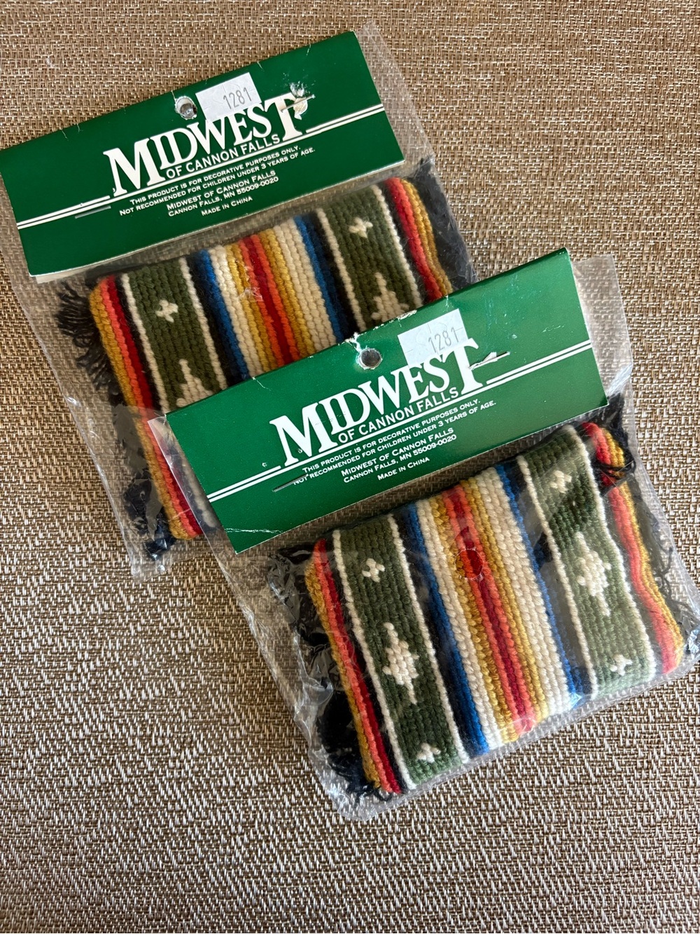 Midwest of Cannon Falls Christmas Ornaments Mini Southwest Aztec Blanket Lot /2